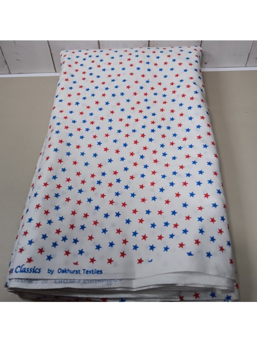 Patriotic Cotton Sewing Fabric Petite Red White Blue Stars  2 yds x 45" USA - Picture 5 of 6